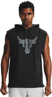 Under Armour Project Rock Sleeveless Hoodie Shirt Black 1347260-001 Size L 